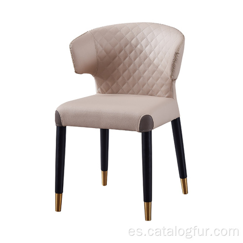 Silla de plástico con patas de madera maciza Sillas de comedor